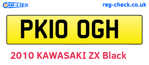 PK10OGH are the vehicle registration plates.
