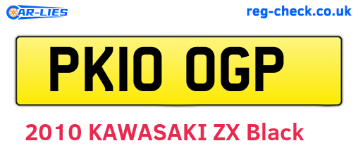 PK10OGP are the vehicle registration plates.