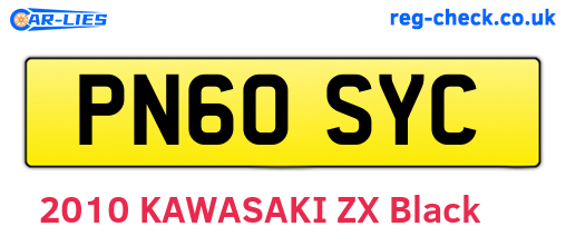 PN60SYC are the vehicle registration plates.