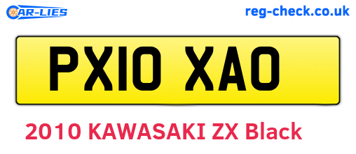 PX10XAO are the vehicle registration plates.