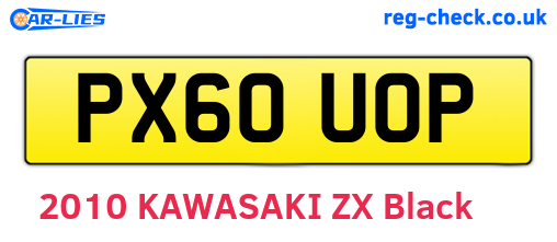 PX60UOP are the vehicle registration plates.