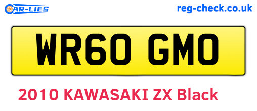 WR60GMO are the vehicle registration plates.