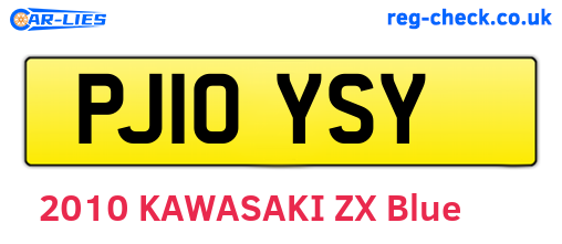 PJ10YSY are the vehicle registration plates.