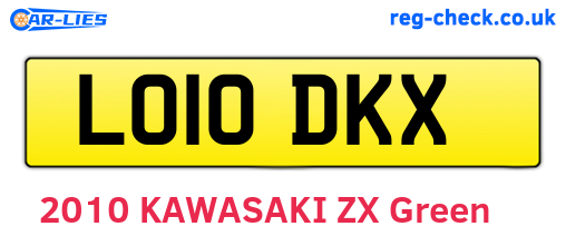 LO10DKX are the vehicle registration plates.