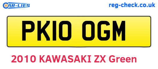 PK10OGM are the vehicle registration plates.