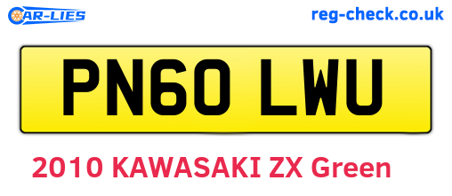 PN60LWU are the vehicle registration plates.