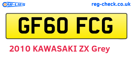 GF60FCG are the vehicle registration plates.