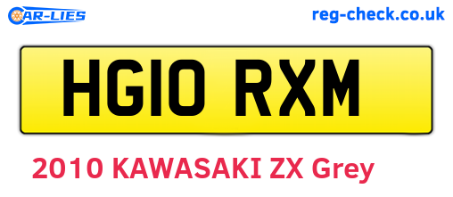 HG10RXM are the vehicle registration plates.