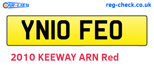 YN10FEO are the vehicle registration plates.