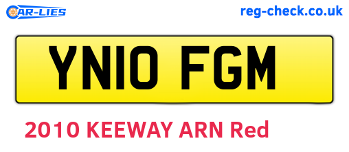 YN10FGM are the vehicle registration plates.