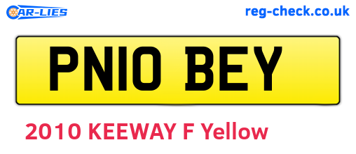PN10BEY are the vehicle registration plates.