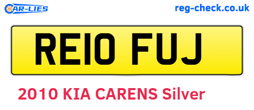 RE10FUJ are the vehicle registration plates.