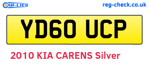 YD60UCP are the vehicle registration plates.