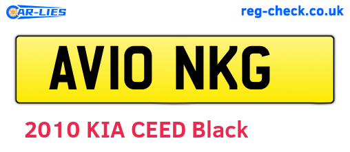 AV10NKG are the vehicle registration plates.