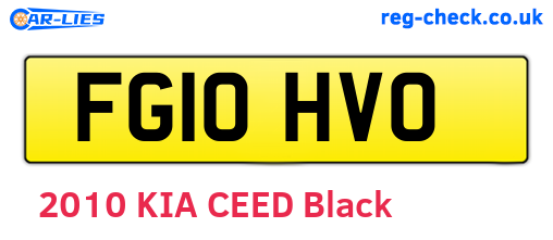 FG10HVO are the vehicle registration plates.