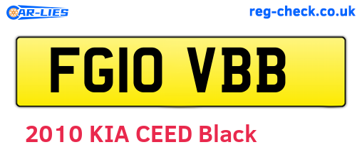 FG10VBB are the vehicle registration plates.