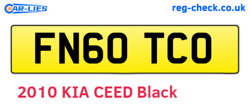 FN60TCO are the vehicle registration plates.