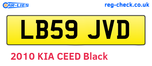 LB59JVD are the vehicle registration plates.