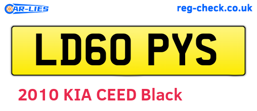 LD60PYS are the vehicle registration plates.