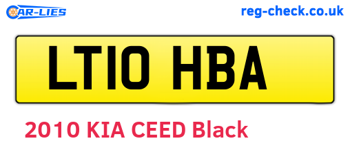 LT10HBA are the vehicle registration plates.