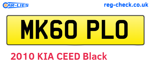 MK60PLO are the vehicle registration plates.