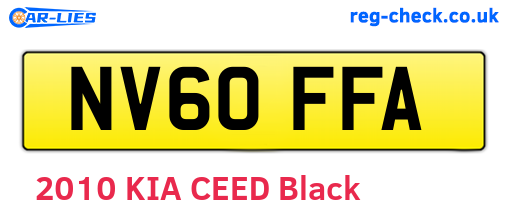NV60FFA are the vehicle registration plates.