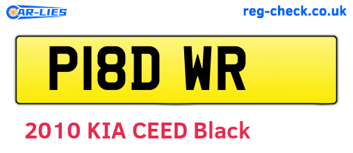P18DWR are the vehicle registration plates.