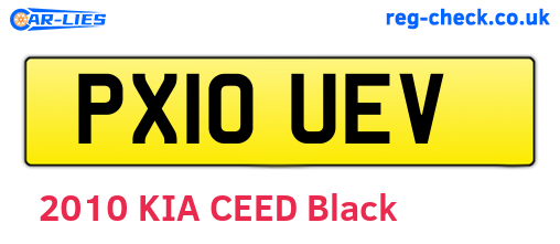 PX10UEV are the vehicle registration plates.
