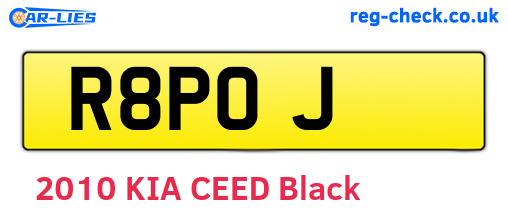 R8POJ are the vehicle registration plates.