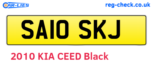 SA10SKJ are the vehicle registration plates.