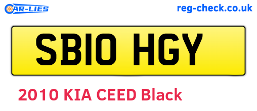 SB10HGY are the vehicle registration plates.