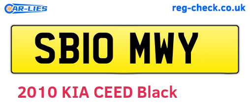 SB10MWY are the vehicle registration plates.