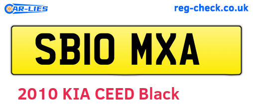 SB10MXA are the vehicle registration plates.