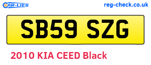 SB59SZG are the vehicle registration plates.