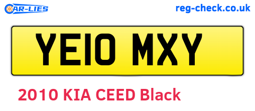 YE10MXY are the vehicle registration plates.