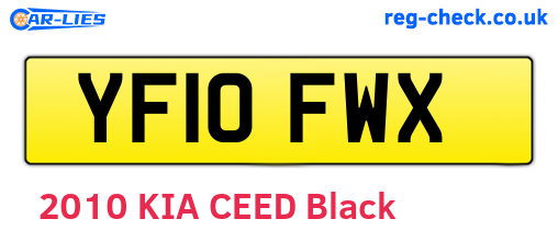 YF10FWX are the vehicle registration plates.