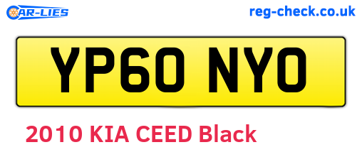 YP60NYO are the vehicle registration plates.