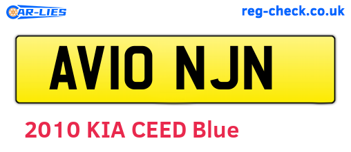 AV10NJN are the vehicle registration plates.
