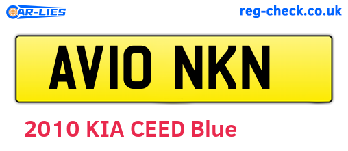 AV10NKN are the vehicle registration plates.