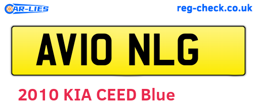 AV10NLG are the vehicle registration plates.