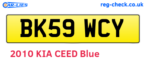 BK59WCY are the vehicle registration plates.