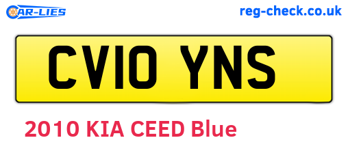 CV10YNS are the vehicle registration plates.
