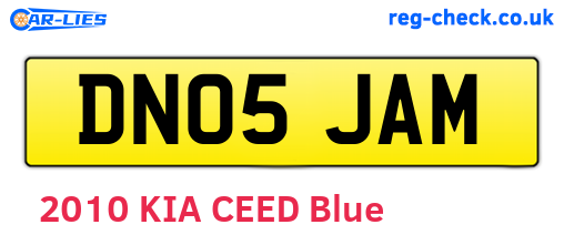 DN05JAM are the vehicle registration plates.