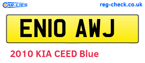 EN10AWJ are the vehicle registration plates.