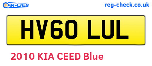 HV60LUL are the vehicle registration plates.