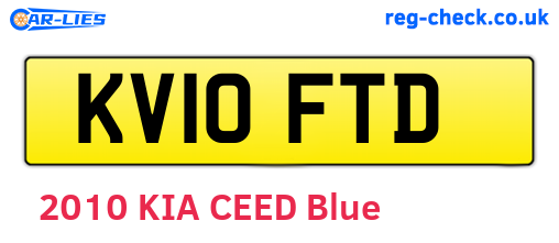 KV10FTD are the vehicle registration plates.