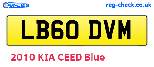 LB60DVM are the vehicle registration plates.