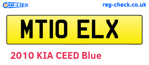MT10ELX are the vehicle registration plates.