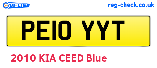 PE10YYT are the vehicle registration plates.