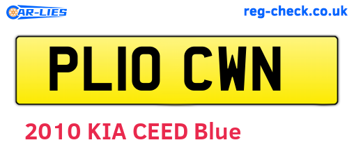 PL10CWN are the vehicle registration plates.